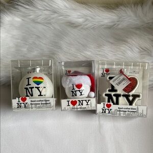 KURT S ADLER Set of 3 I LOVE NEW YORK Ornaments Brand New in box.